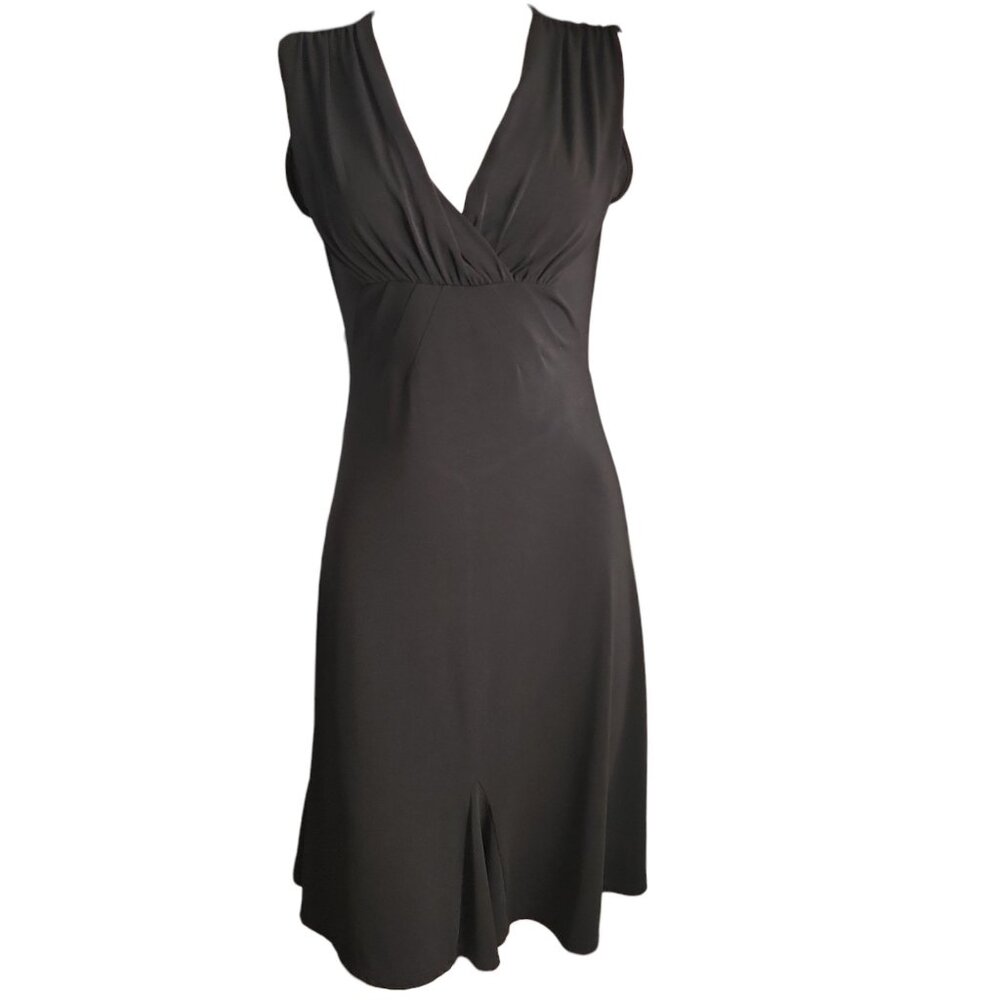 Old Navy‎ Dress Womens Size S Small Solid All Black Stretch Pullover Surplice